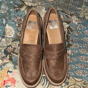 Women's Brown Faux-Suede Slip-On Loafers - Comfortable Everyday Flats